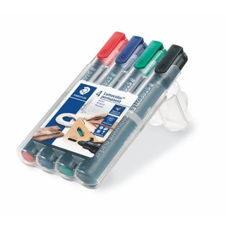 STAEDTLER Alkoholos marker készlet, 2 mm, kúpos, STAEDTLER "Lumocolor® 352", 4 különböző szín