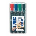 STAEDTLER Alkoholos marker készlet, 2 mm, kúpos, STAEDTLER "Lumocolor® 352", 4 különböző szín