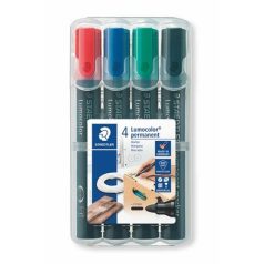   STAEDTLER Alkoholos marker készlet, 2 mm, kúpos, STAEDTLER "Lumocolor® 352", 4 különböző szín