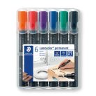 STAEDTLER Alkoholos marker készlet, 2 mm, kúpos, STAEDTLER "Lumocolor® 352", 6 különböző szín