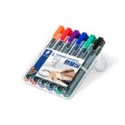 STAEDTLER Alkoholos marker készlet, 2 mm, kúpos, STAEDTLER "Lumocolor® 352", 6 különböző szín