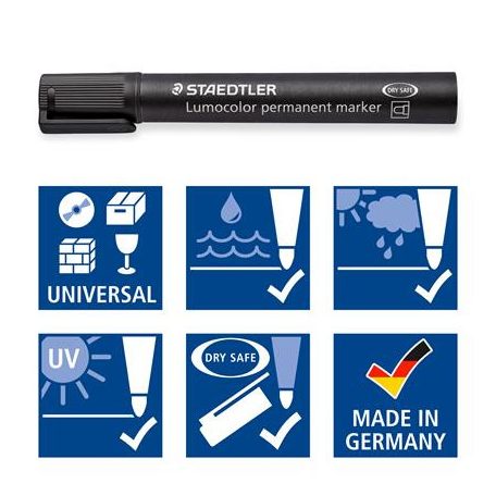 STAEDTLER Alkoholos marker készlet, 2 mm, kúpos, STAEDTLER "Lumocolor® 352", 6 különböző szín