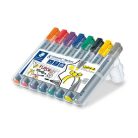 STAEDTLER Flipchart marker vegyes készlet, 2/2-5 mm, STAEDTLER "Lumocolor® 356", 8 különböző szín