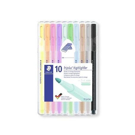 STAEDTLER Szövegkiemelő készlet, 1-4 mm, STAEDTLER "362 C", 10 különböző szín