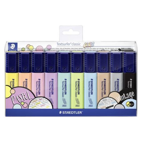 STAEDTLER Szövegkiemelő készlet, 1-5 mm, STAEDTLER "Textsurfer Classic Pastel 364 C", 10 különböző szín