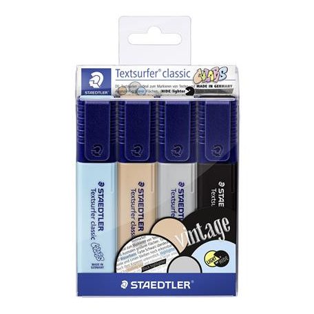 STAEDTLER Szövegkiemelő készlet, 1-5 mm, STAEDTLER "Textsurfer Classic Pastel 364 C", 4 különböző szín