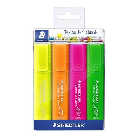 STAEDTLER Szövegkiemelő készlet, 1-5 mm, STAEDTLER "Classic 364", 4 különböző szín