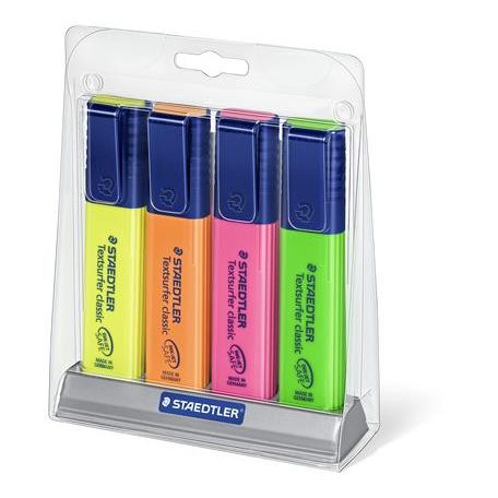 STAEDTLER Szövegkiemelő készlet, 1-5 mm, asztali, STAEDTLER "Classic 364", 4 különböző szín