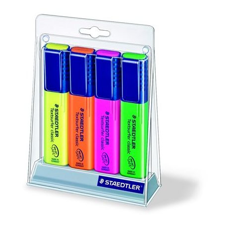STAEDTLER Szövegkiemelő készlet, 1-5 mm, asztali, STAEDTLER "Classic 364", 4 különböző szín