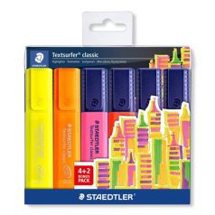  STAEDTLER Szövegkiemelő készlet, 1-5 mm, STAEDTLER "Textsurfer® Classic 364", 4+2 szín