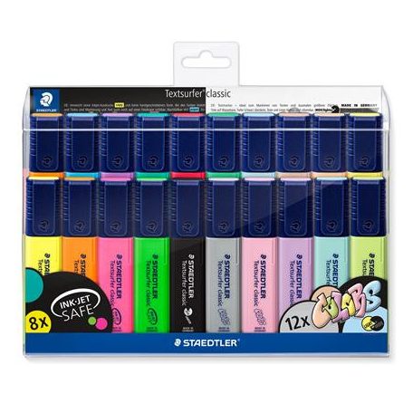 STAEDTLER Szövegkiemelő készlet, 1-5 mm, STAEDTLER "Textsurfer Classic 364 WP20", 20 különböző szín