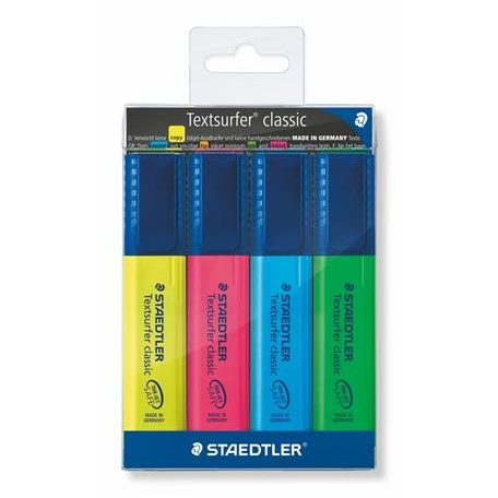 STAEDTLER Szövegkiemelő készlet, 1-5 mm, STAEDTLER "Textsurfer Classic 364", 4 különböző szín