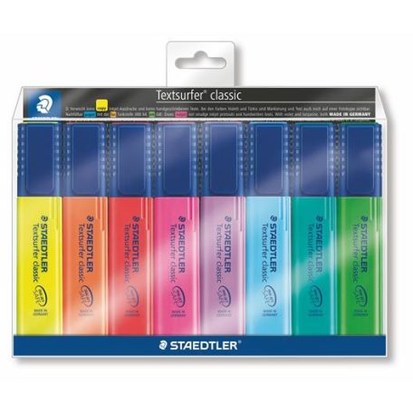 STAEDTLER Szövegkiemelő készlet, 1-5 mm, STAEDTLER "Textsurfer Classic 364", 8 különböző szín
