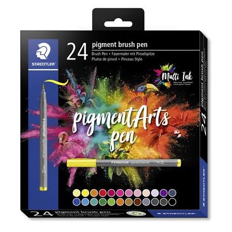 STAEDTLER Ecsetirón készlet, STAEDTLER "Pigment brush 371", 24 különböző szín