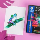STAEDTLER Ecsetirón készlet, STAEDTLER "Pigment brush 371", 36 különböző szín