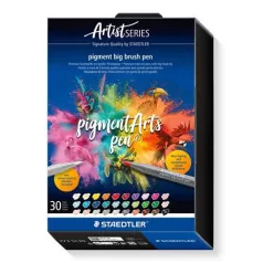   STAEDTLER Ecsetirón készlet, STAEDTLER "Pigment big brush 373", 30 különböző szín