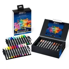   STAEDTLER Ecsetirón készlet, STAEDTLER "Pigment big brush 373", 30 különböző szín