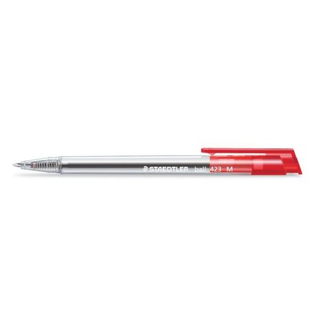 STAEDTLER Golyóstoll, 1 mm, nyomógombos, STAEDTLER "Ball 423 M", piros