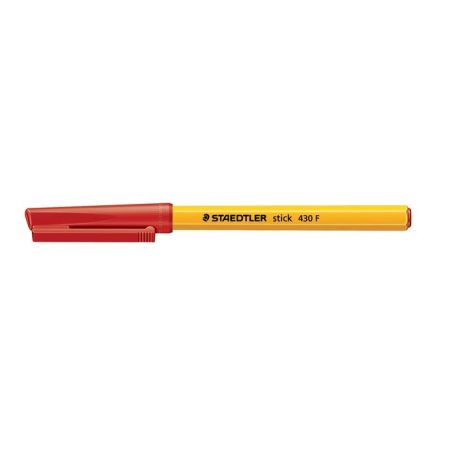 STAEDTLER Golyóstoll, 0,3 mm, kupakos, STAEDTLER "Stick 430 F", piros