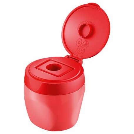 STABILO Hegyező, egylyukú, tartályos, STABILO "Woody 3 in 1", piros