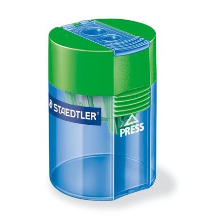 STAEDTLER Hegyező, kétlyukú, tartályos, STAEDTLER "512", vegyes színek