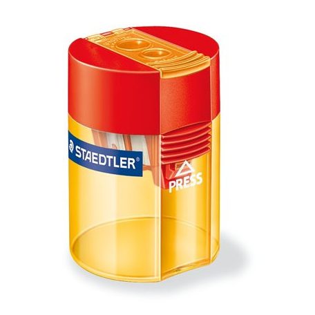 STAEDTLER Hegyező, kétlyukú, tartályos, STAEDTLER "512", vegyes színek