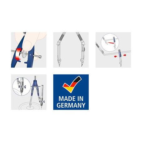 STAEDTLER Körző készlet, precíziós, 4 darabos, STAEDTLER "Noris 550 02"