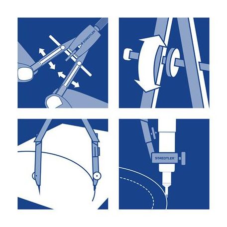 STAEDTLER Körző készlet, precíziós, 3 darabos, STAEDTLER "Mars® comfort 552"