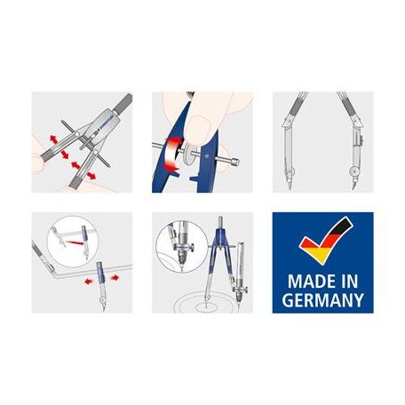 STAEDTLER Körző készlet, precíziós, 4 darabos, STAEDTLER "Mars® comfort 552"