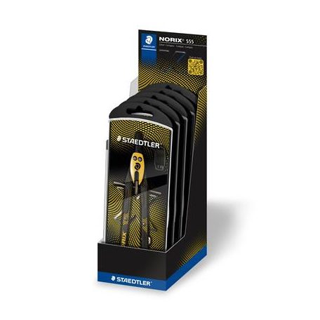 STAEDTLER Körző készlet, precíziós, 3 darabos, STAEDTLER "Norix® 555", sárga