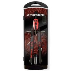   STAEDTLER Körző készlet, precíziós, 3 darabos, STAEDTLER "Norix® 555", piros