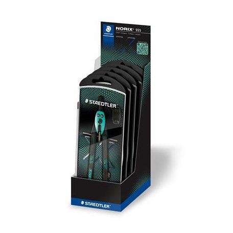 STAEDTLER Körző készlet, precíziós, 3 darabos, STAEDTLER "Norix® 555", zöld