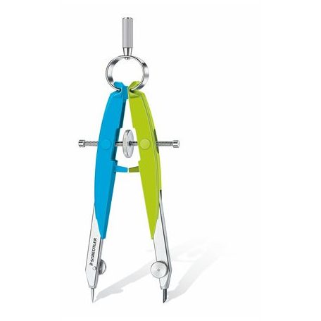 STAEDTLER Körző készlet, precíziós, 2 darabos, STAEDTLER "Mars Comfort 556", neon kék/zöld