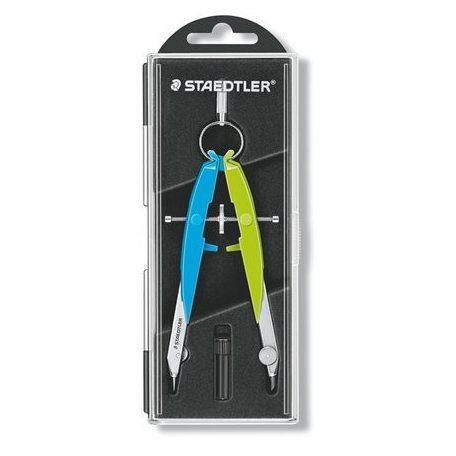 STAEDTLER Körző készlet, precíziós, 2 darabos, STAEDTLER "Mars Comfort 556", neon kék/zöld