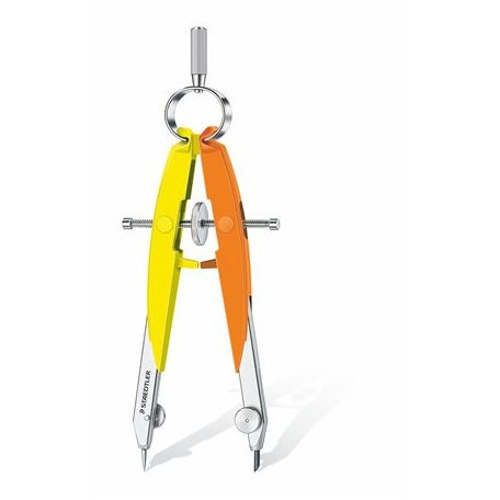 STAEDTLER Körző készlet, precíziós, 2 darabos, STAEDTLER "Mars Comfort 556", neon sárga/narancs