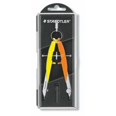   STAEDTLER Körző készlet, precíziós, 2 darabos, STAEDTLER "Mars Comfort 556", neon sárga/narancs