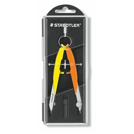 STAEDTLER Körző készlet, precíziós, 2 darabos, STAEDTLER "Mars Comfort 556", neon sárga/narancs
