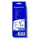 STAEDTLER Matematikai készlet, fém dobozban, 10 darabos, vonalzóval, körzővel és kiegészítőkkel, STAEDTLER® "557 10"