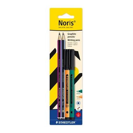 STAEDTLER Grafitceruza és tűfilc készlet, STAEDTLER "Noris® colour edition set", narancs+zöld tűfilc
