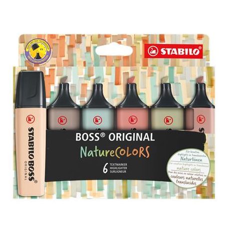 STABILO Szövegkiemelő készlet, 2-5 mm, STABILO "BOSS original NatureCOLORS", 6 különböző szín