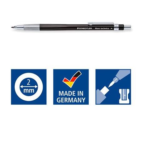 STAEDTLER Töltőceruza, 2 mm, HB, STAEDTLER "Mars® technico 780", fekete
