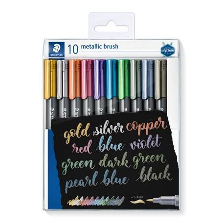 STAEDTLER Dekormarker, 1-6 mm, kúpos, STAEDTLER "8321", 10 különböző metál szín