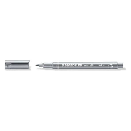 STAEDTLER Dekormarker, 1-2 mm, kúpos, STAEDTLER "8323", ezüst