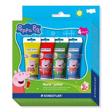 STAEDTLER Ujjfesték, STAEDTLER "Noris® Junior 8814", Peppa malac, 4 szín