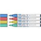 SCHNEIDER Akrilmarker készlet, 2 mm, SCHNEIDER "Paint-It 011", 4 különböző metálszín