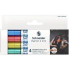 SCHNEIDER Akrilmarker készlet, 2 mm, SCHNEIDER "Paint-It 011", 4 különböző metálszín