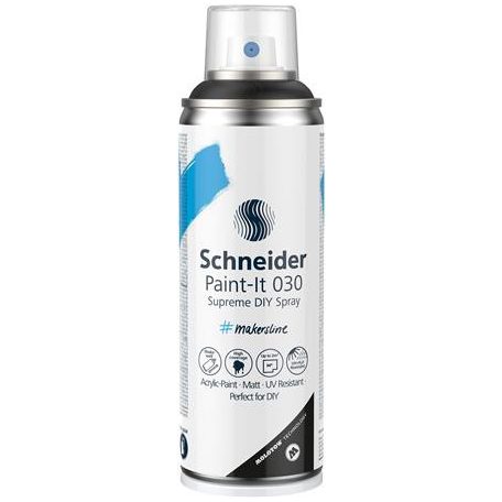SCHNEIDER Akrilfesték spray, 200 ml, SCHNEIDER "Paint-It 030", fekete