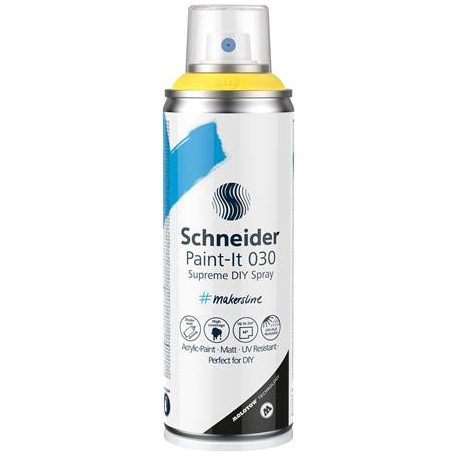SCHNEIDER Akrilfesték spray, 200 ml, SCHNEIDER "Paint-It 030", sárga