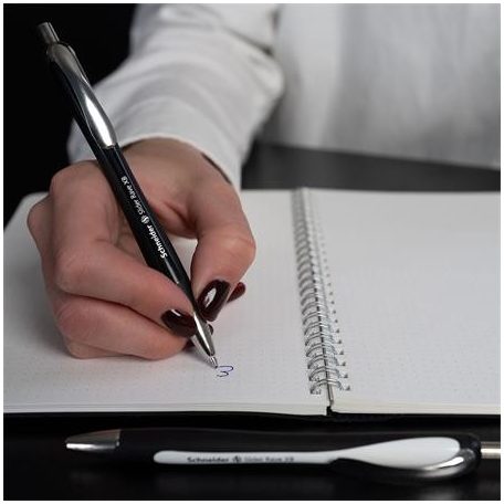 SCHNEIDER Golyóstoll, 0,7 mm, nyomógombos, SCHNEIDER "Slider Rave XB", fekete, kék