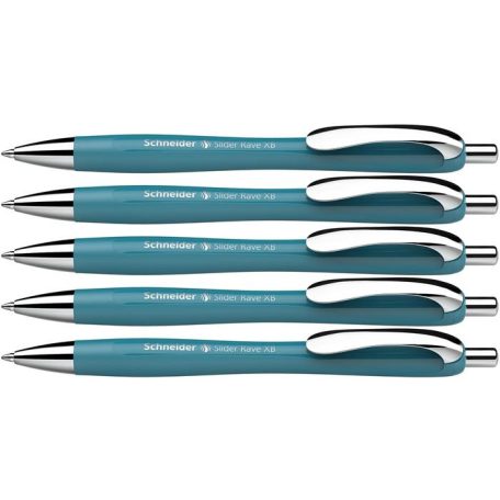 SCHNEIDER Golyóstoll, 0,7 mm, nyomógombos, SCHNEIDER "Slider Rave XB", türkiz